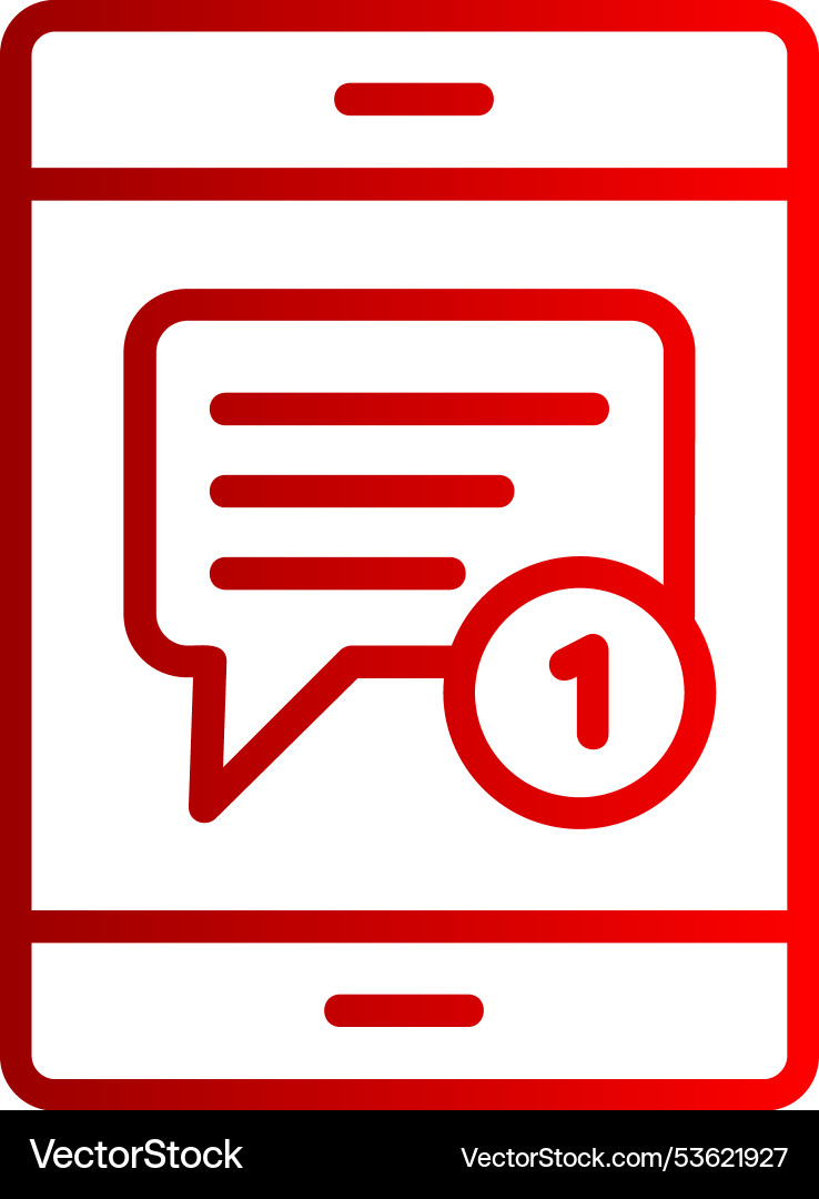 Message line gradient icon Vector Image