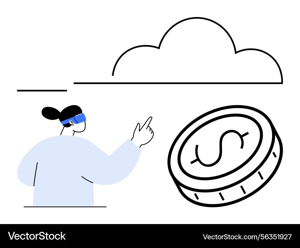 Person using virtual reality to interact Person using virtual reality to interact vector image