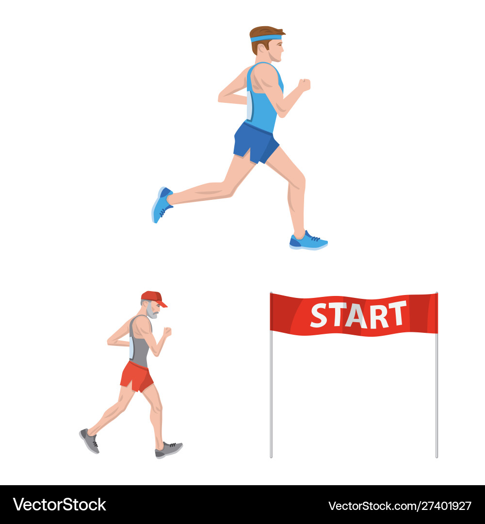 Step and sprint symbol set Vector Image