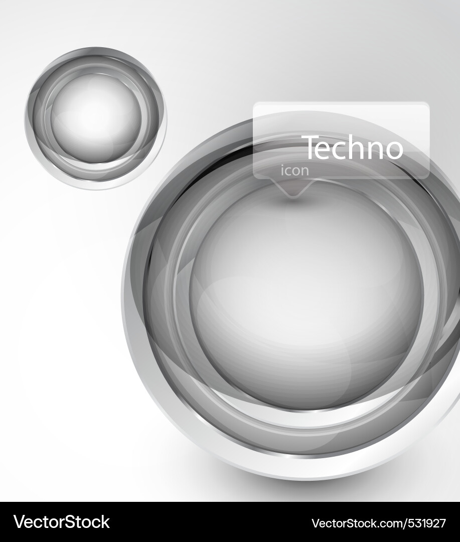 Techno button vector image