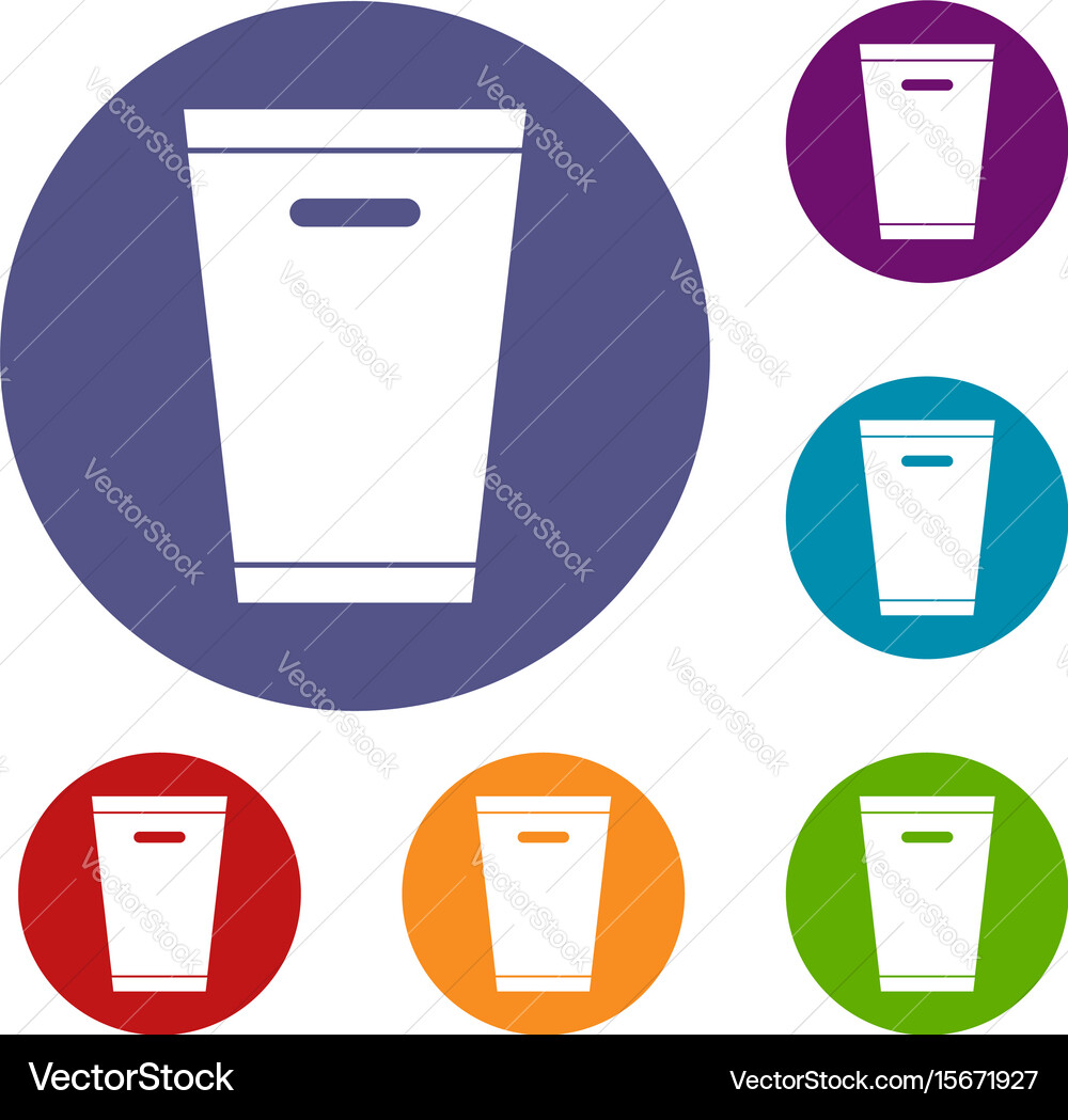 Trash can icons set vector image