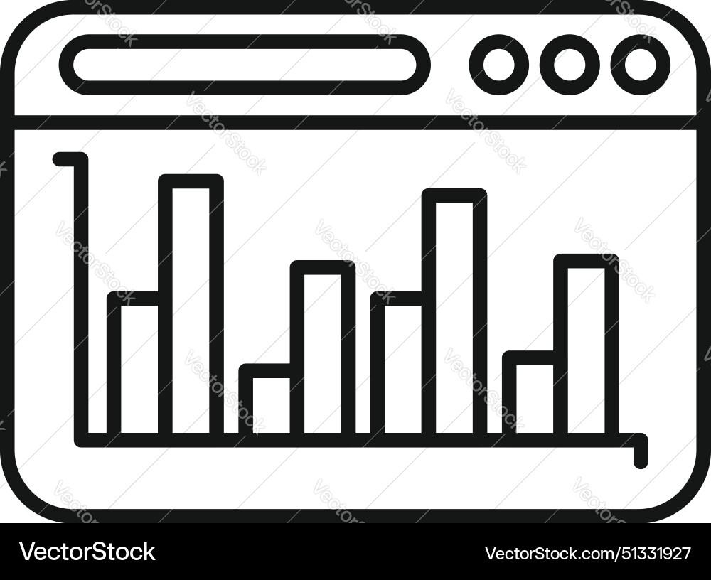 Web analytics icon with bar graph Web analytics icon with bar graph vector image
