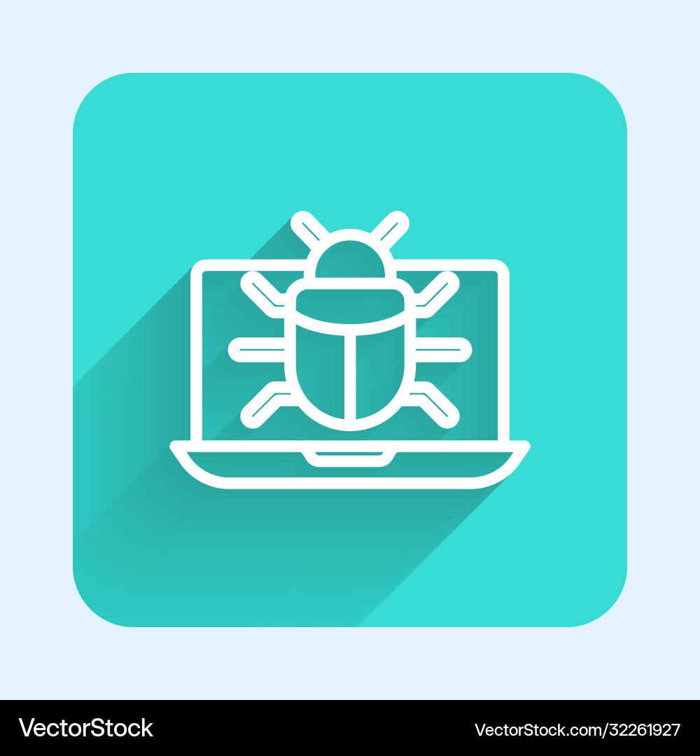 White line system bug on monitor icon isolated White line system bug on monitor icon isolated vector image