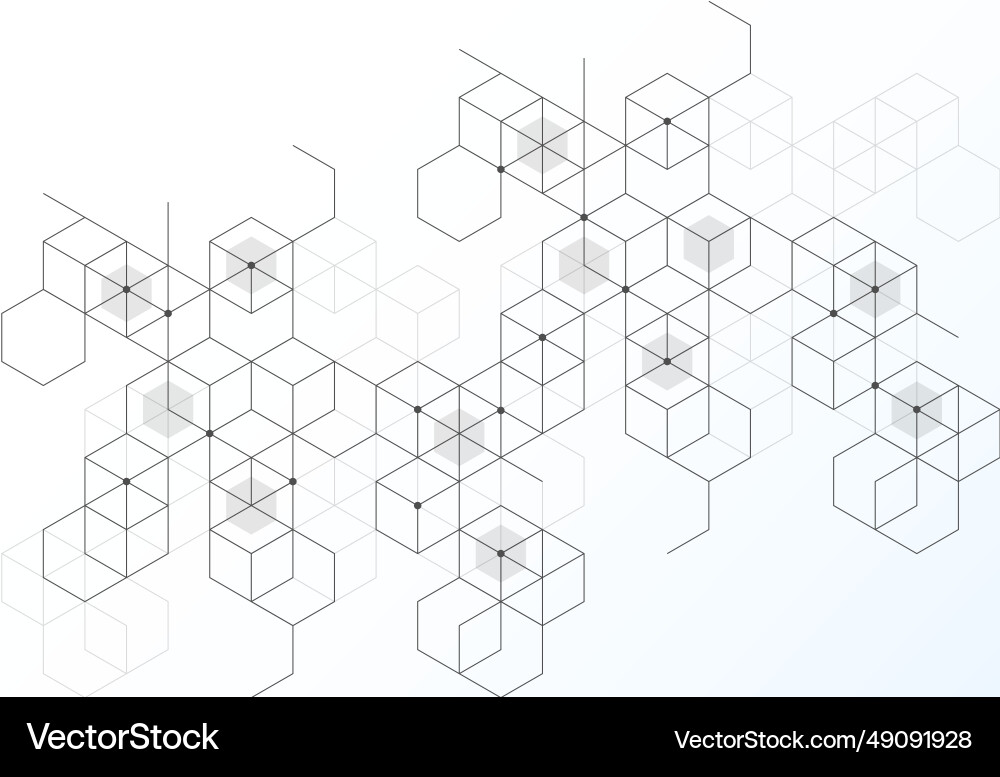 Abstract hexagonal molecular structures vector image
