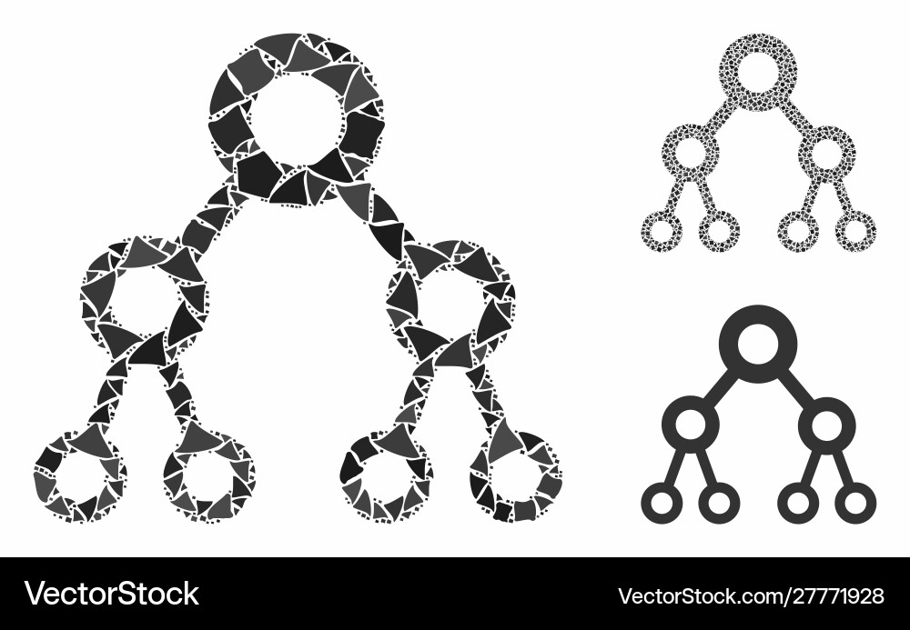 Binary tree mosaic icon abrupt pieces Binary tree mosaic icon abrupt pieces vector image