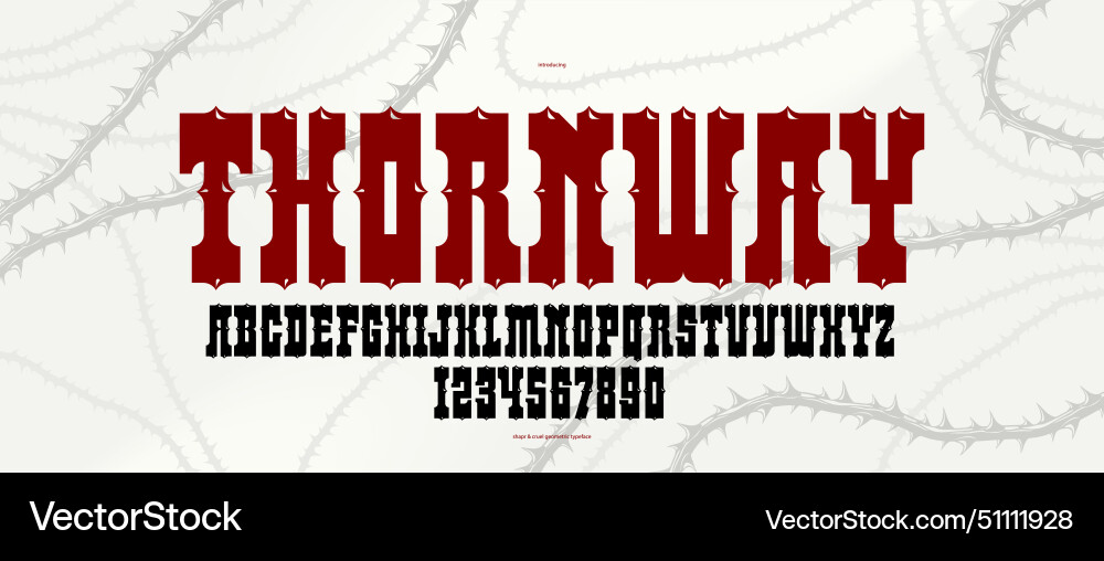 Blackthorn gothic display font for emblems Blackthorn gothic display font for emblems Vector Image