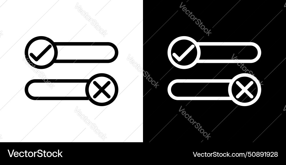 Boolean icon set true and false symbol right vector image