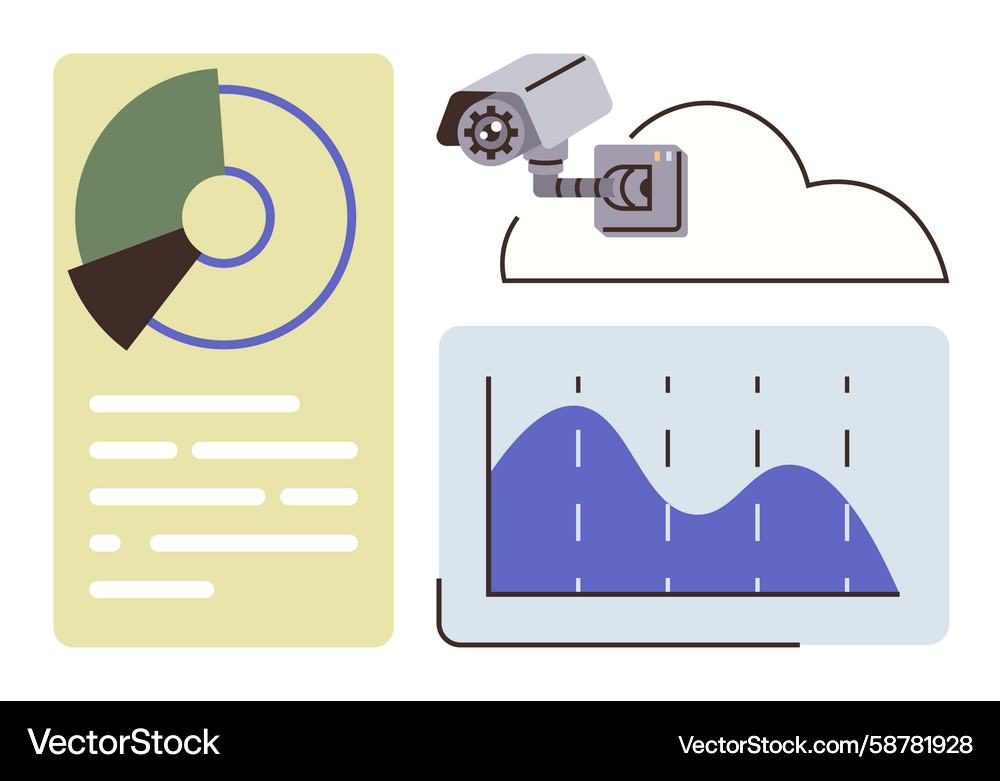 Data analytics integration with security Vector Image