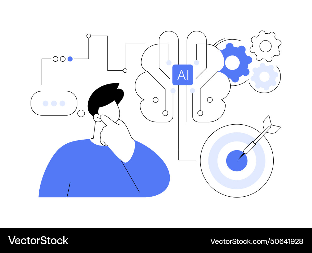 Data-driven decision support by ai abstract Data-driven decision support by ai abstract vector image