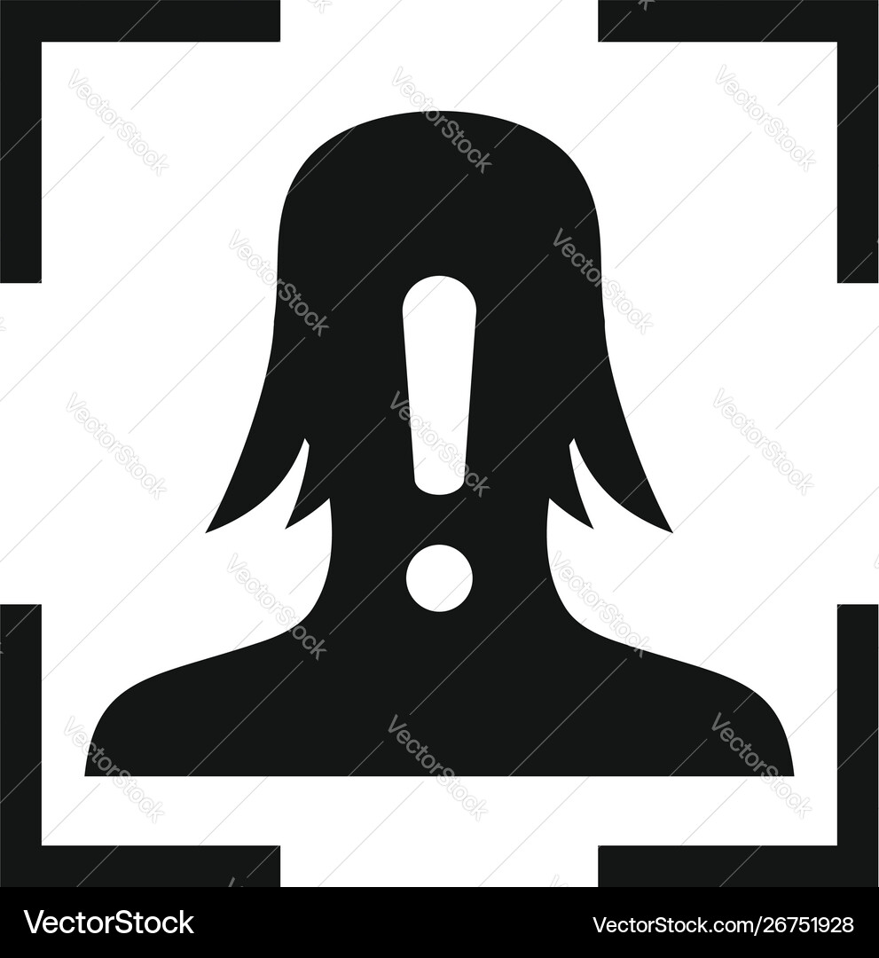 Face recognition alert icon simple style Vector Image