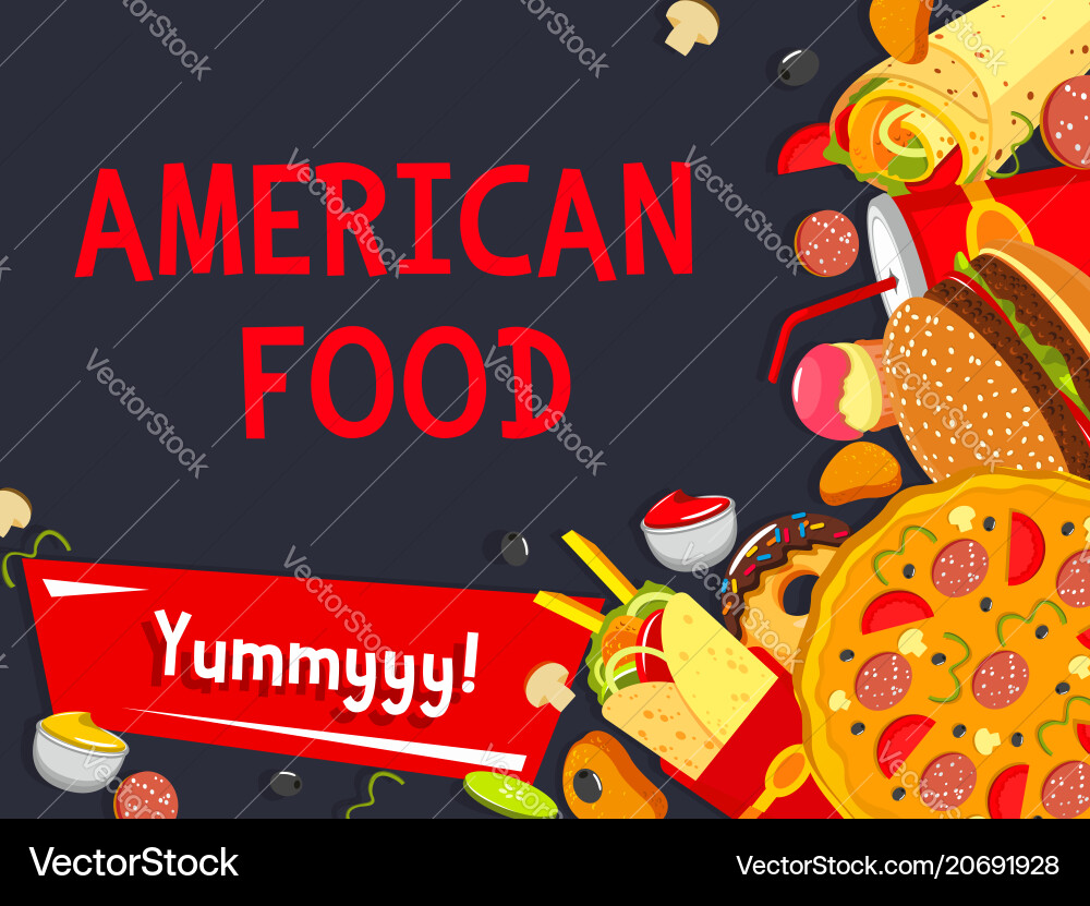 Fast Food Restaurant Mahlzeiten Poster Fast Food Restaurant Mahlzeiten Poster vektorbild