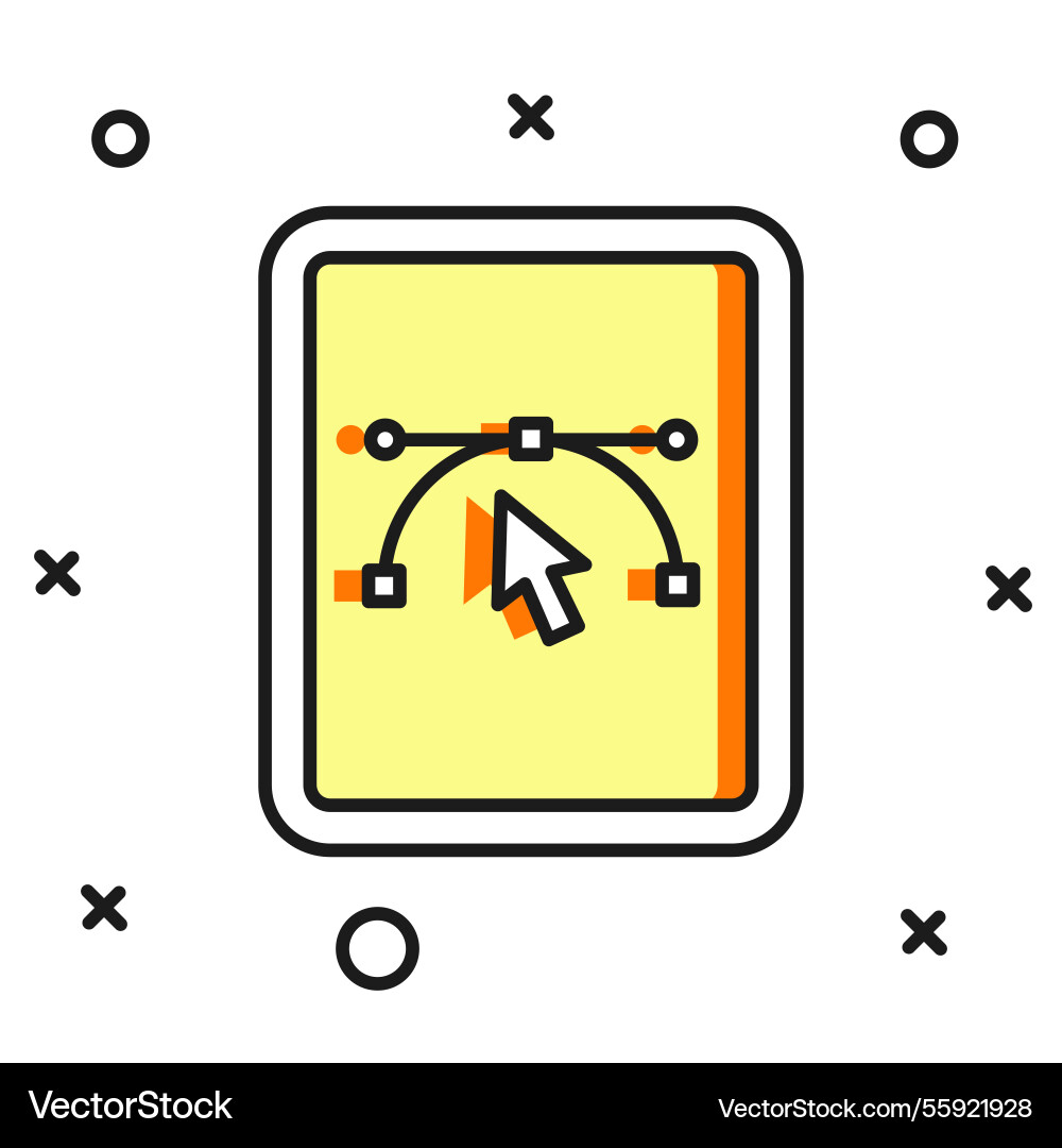 Filled outline computer display with design Filled outline computer display with design vector image