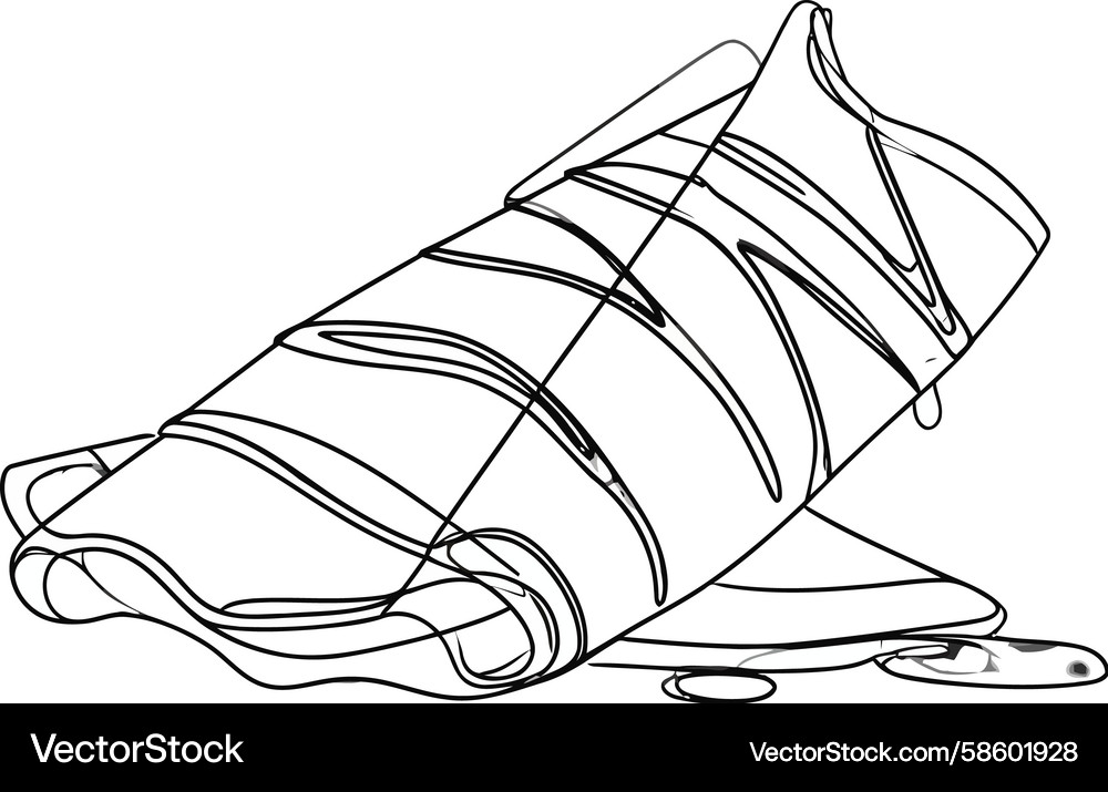 Folded Crepe Line Art Vector Image