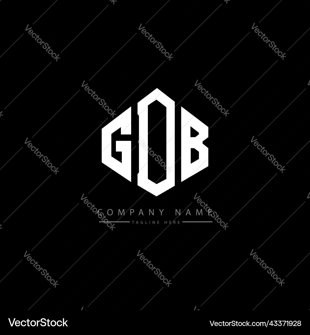 Gdb letter logo design with polygon shape vector image