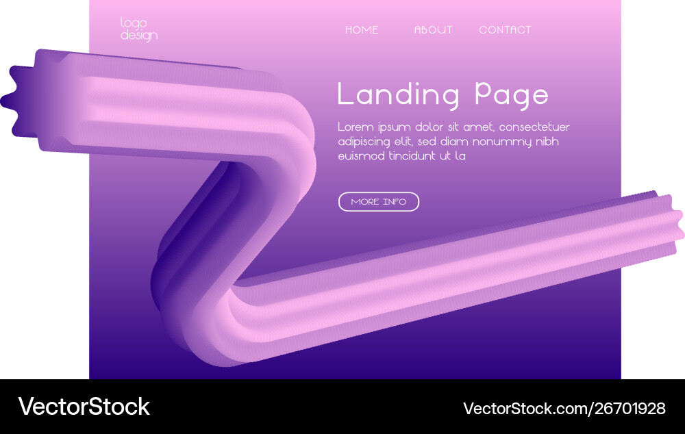 Gradient web landing page design Gradient web landing page design vector image