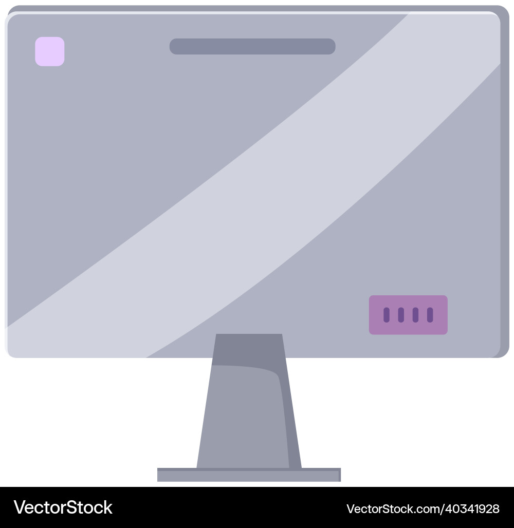 Gray monitor lcd display back view Gray monitor lcd display back view vector image
