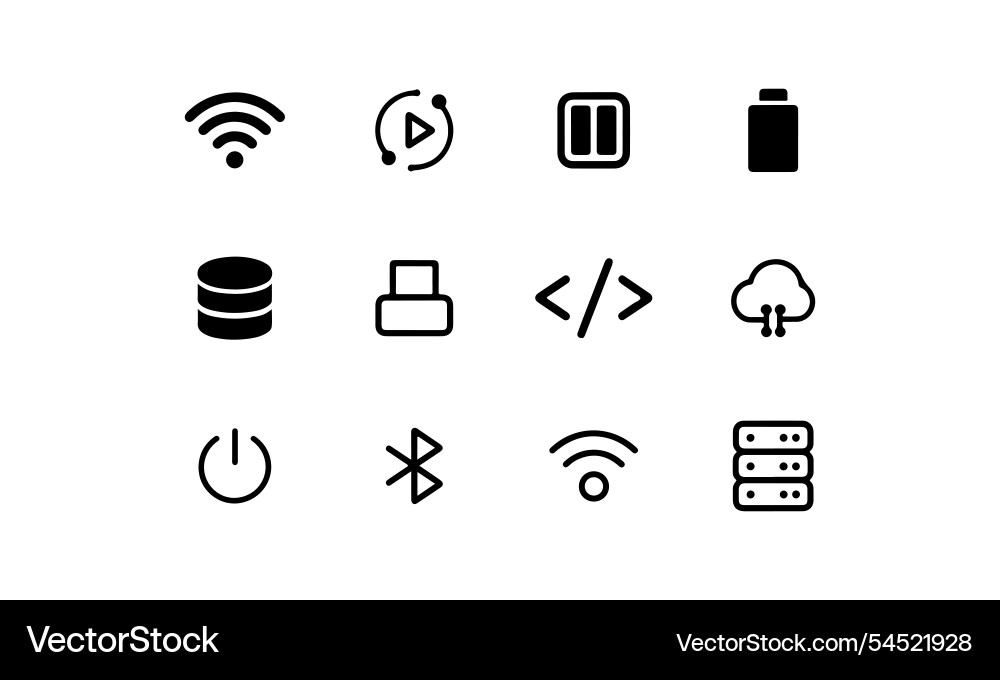 High-quality tech icons for developers vector image