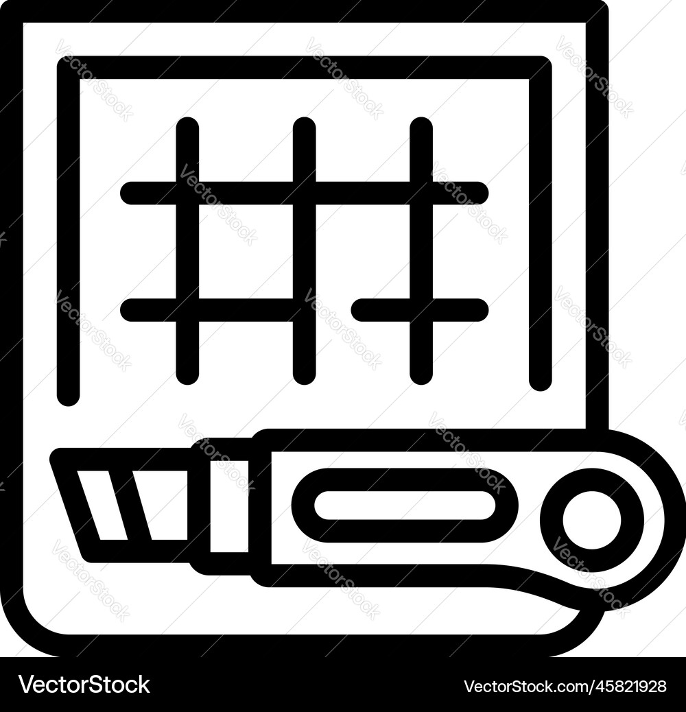 Knife plotter icon outline data device Knife plotter icon outline data device vector image