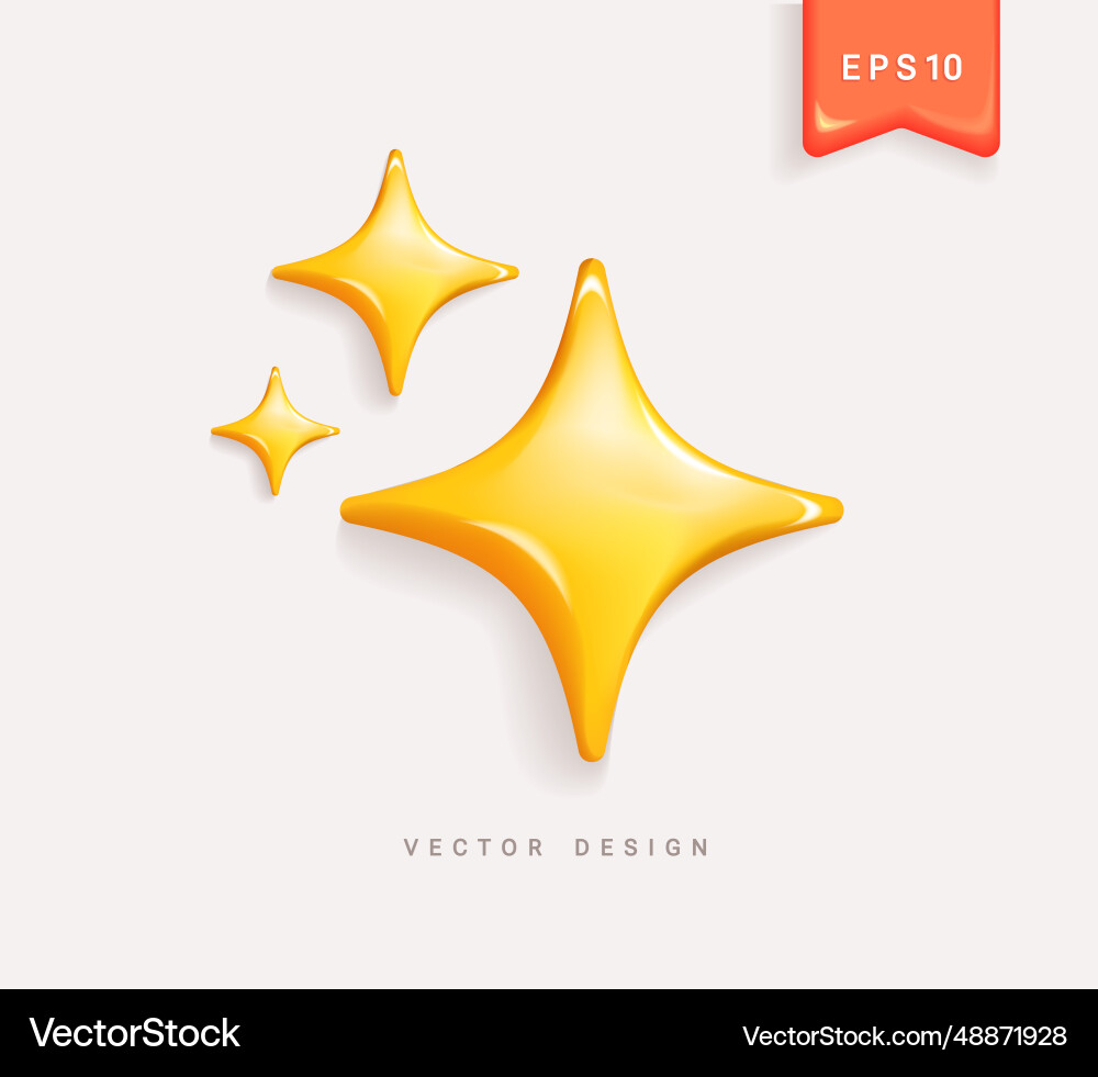 Magic shining starssparkles gold 3d style star Magic shining starssparkles gold 3d style star vektorbild