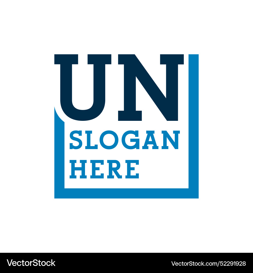Minimal initials logo letters u and n un initial Vector Image
