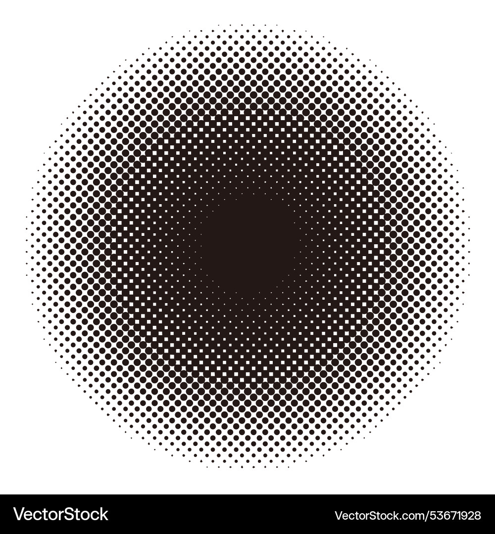 Monochrome round halftone pattern Vector Image