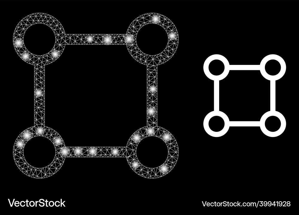 Polygonal wire frame mesh square grid nodes Polygonal wire frame mesh square grid nodes Vector Image