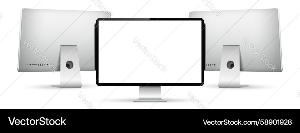Realistic Computer Screen Mockup Display Vector Image