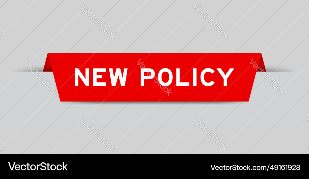 Red color inserted label with word new policy Red color inserted label with word new policy vector image