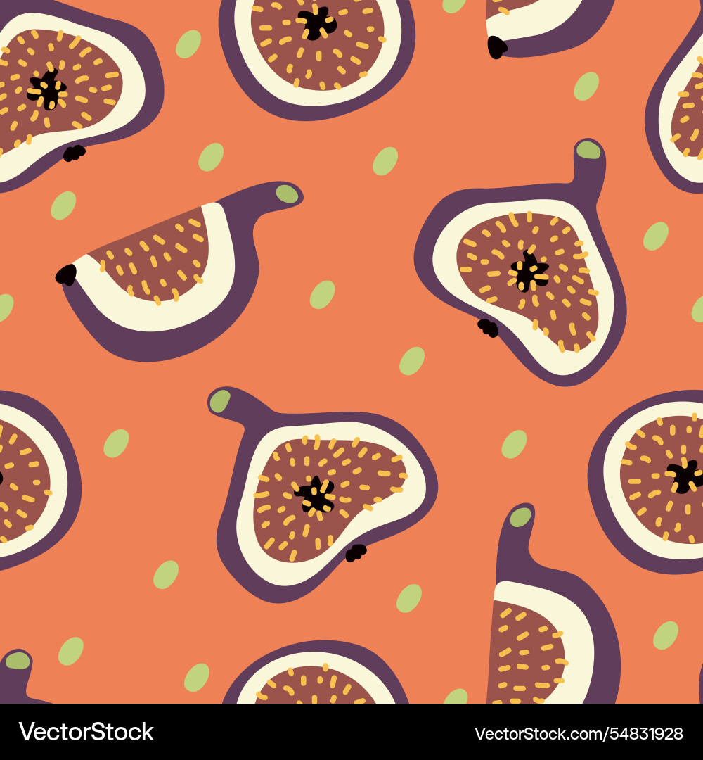 Seamless pattern with fig slices vector image