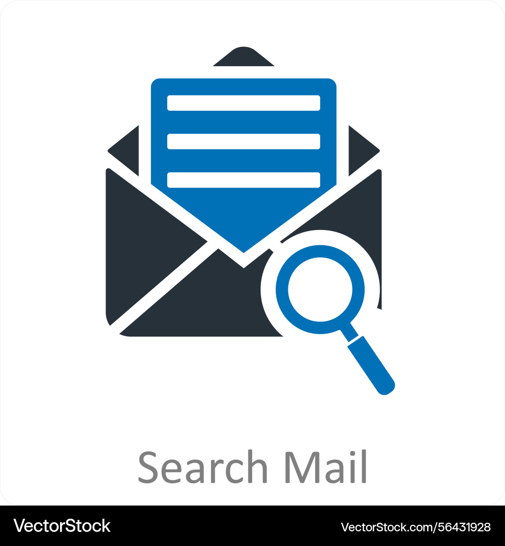 Search mail and inbox icon concept Vector Image