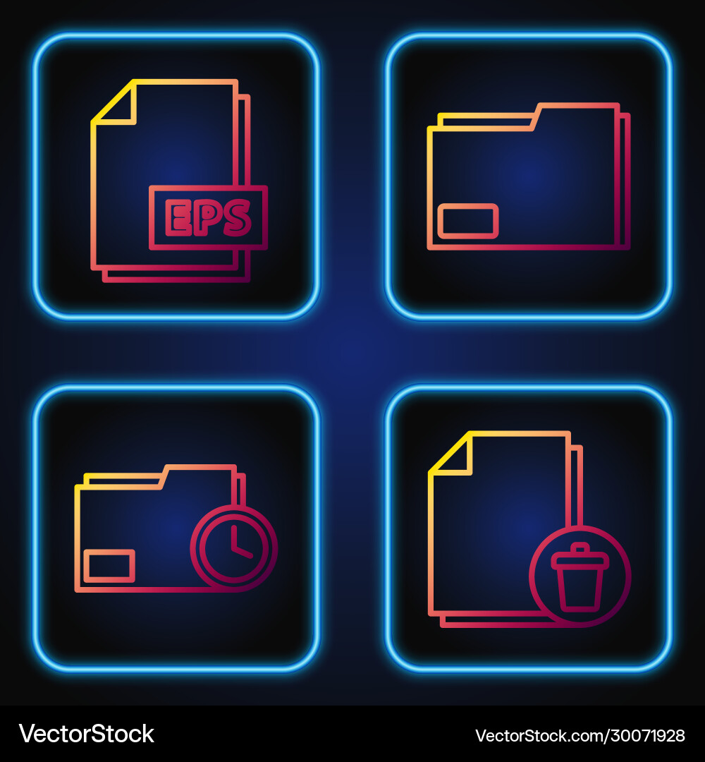 Set line delete file document folder Set line delete file document folder vector image