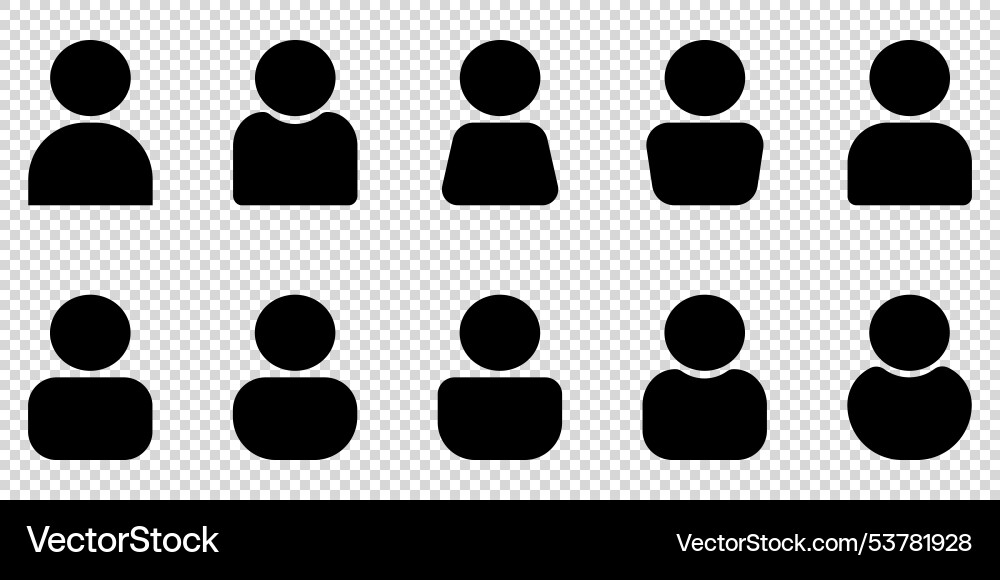 Set of different user icon avatar profile Vector Image
