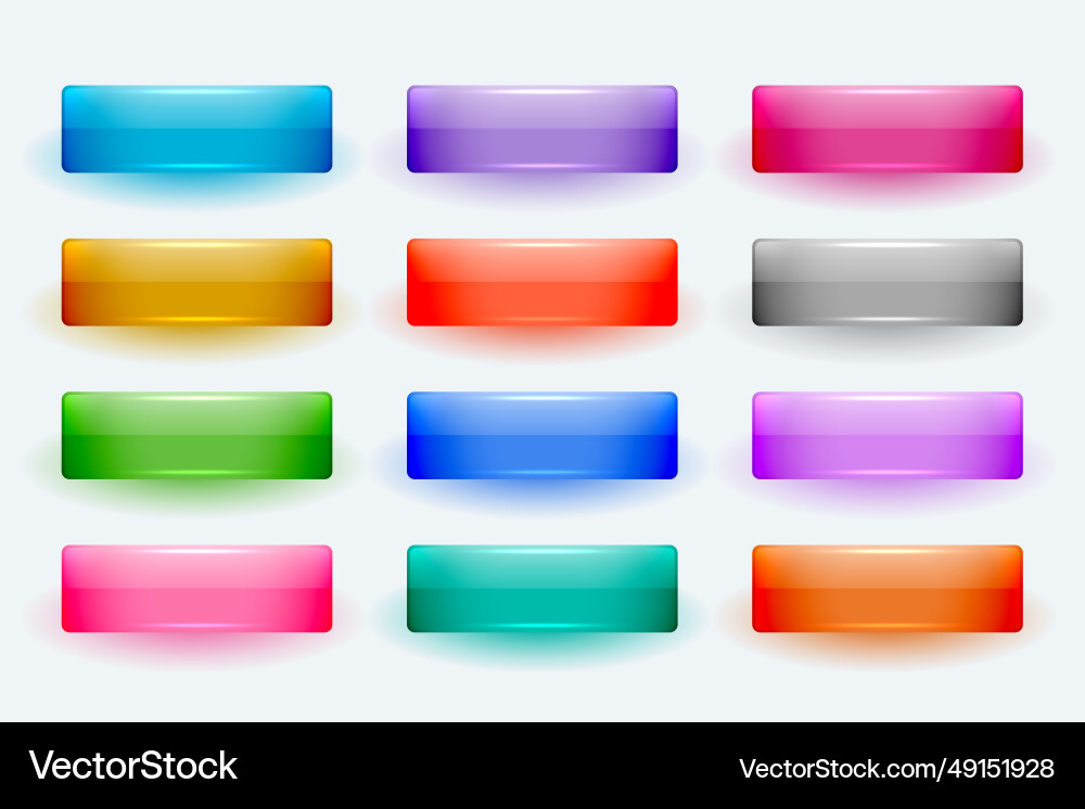 User friendly blank web button icon with shiny vector image