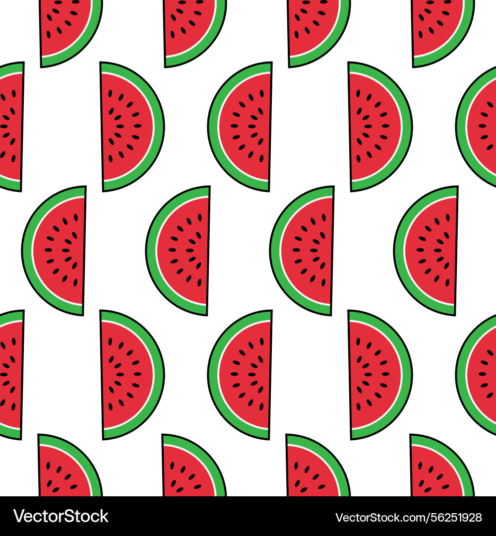 Watermelon slices arranged in a repeating pattern Watermelon slices arranged in a repeating pattern vector image