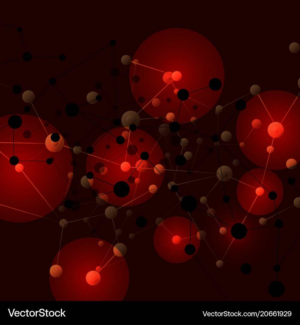 Abstract technology network concept on red Abstract technology network concept on red vector image