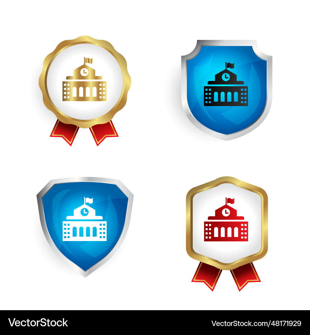 Abstract university badge and label collection Abstract university badge and label collection vector image