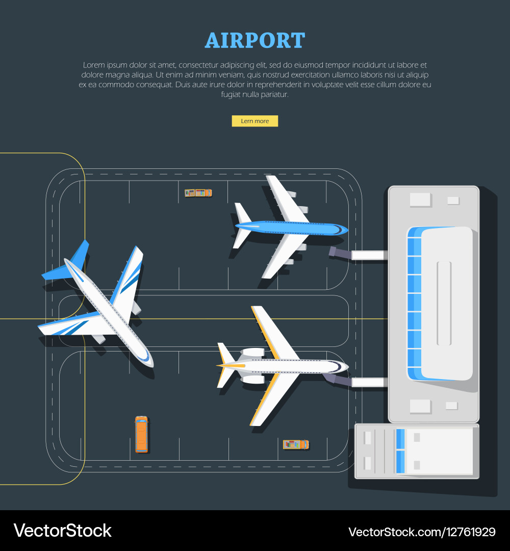 Airport aircraft location marking emplanement Vector Image