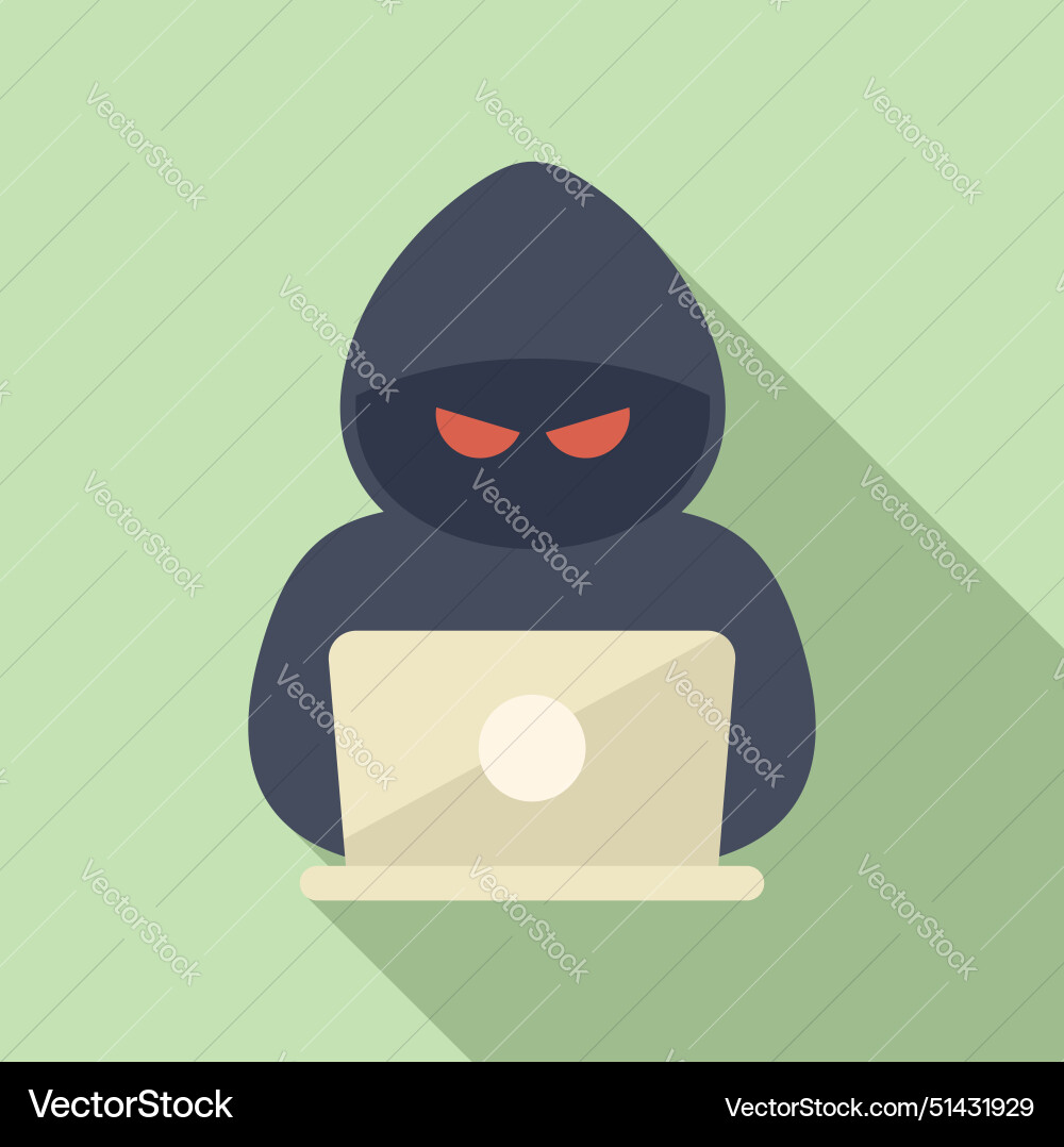 Anonymous hacker with laptop Anonymous hacker with laptop vector image