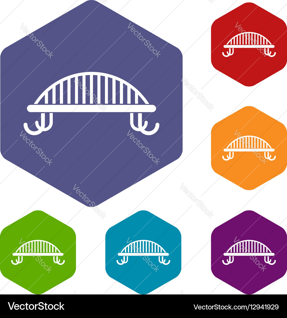 Bench with backrest icons set Vector Image