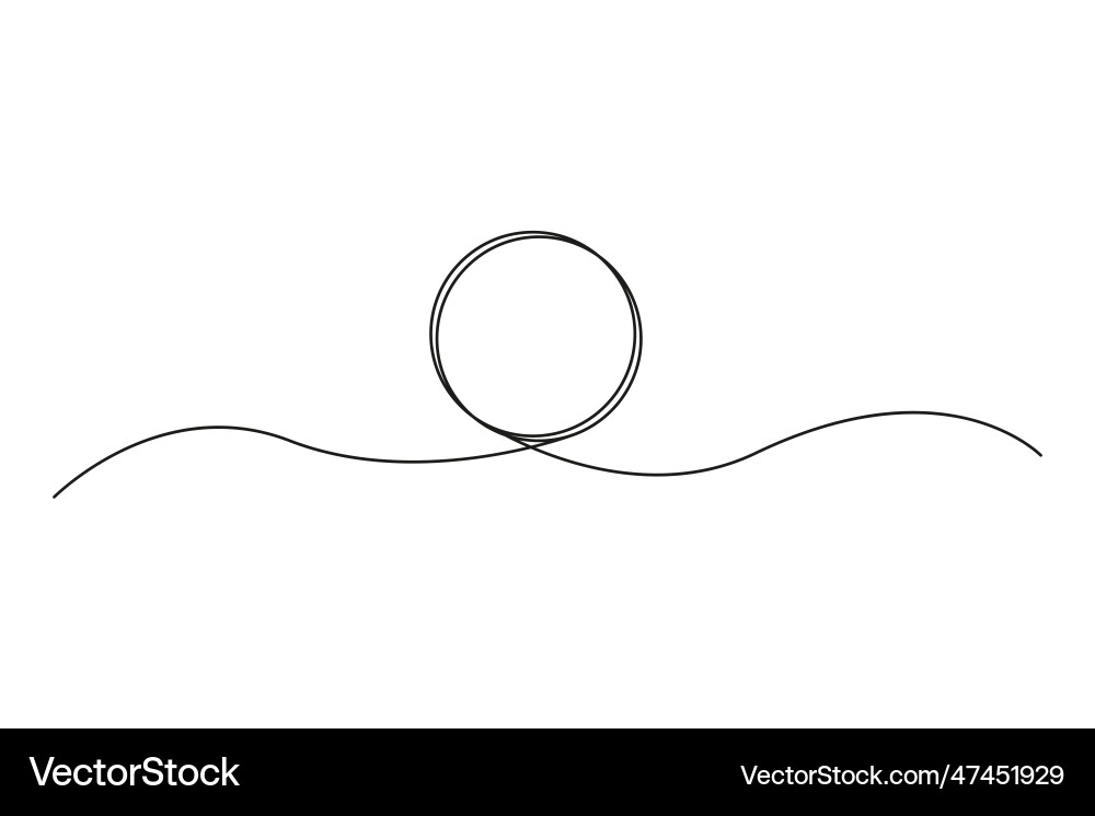 Continuous line drawing of round frame one Vector Image