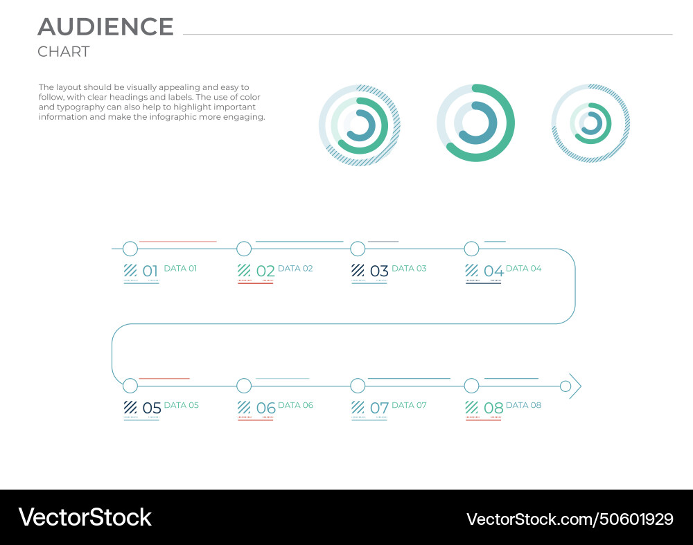 Coverage audience business charts in color Coverage audience business charts in color vector image