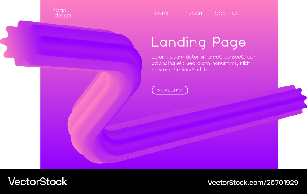 Gradient web landing page design Gradient web landing page design vector image