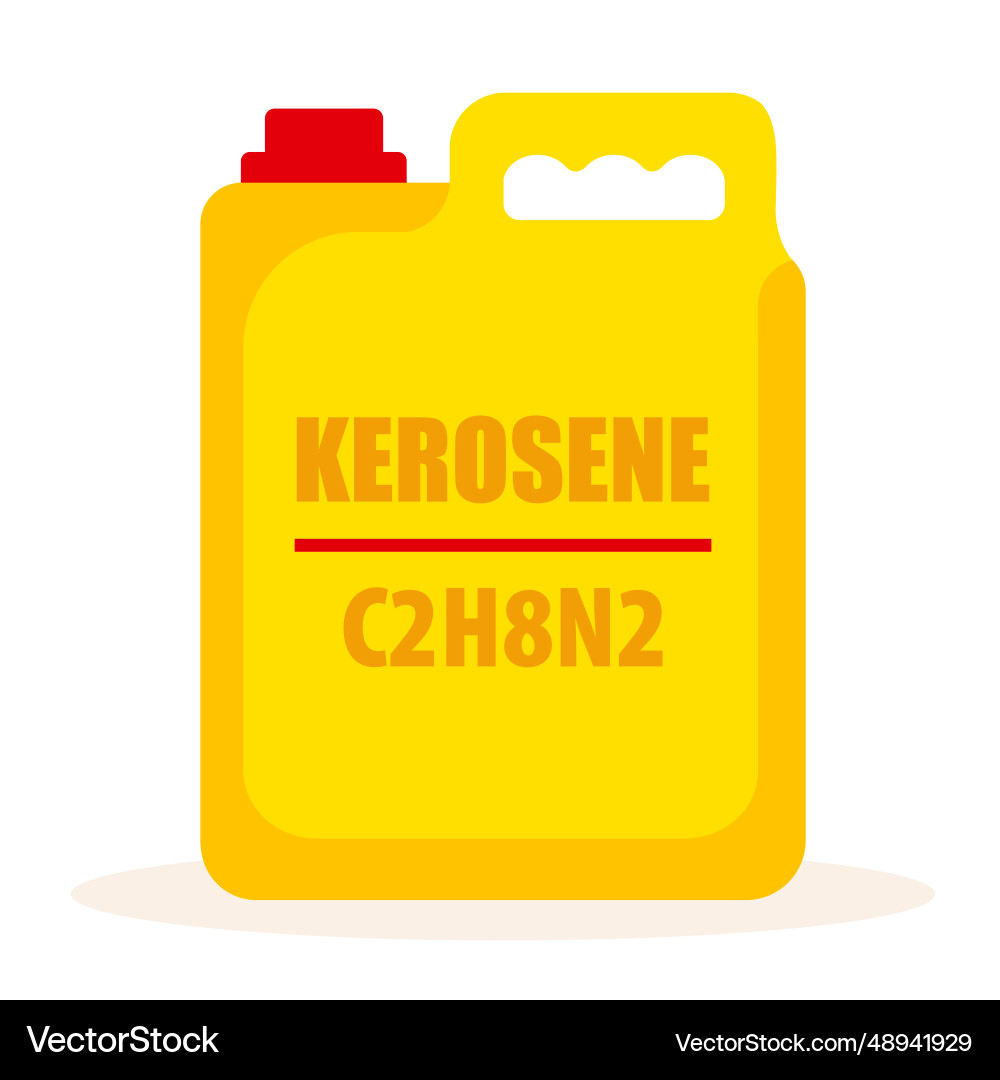 Kerosene in big yellow container with formula vector image