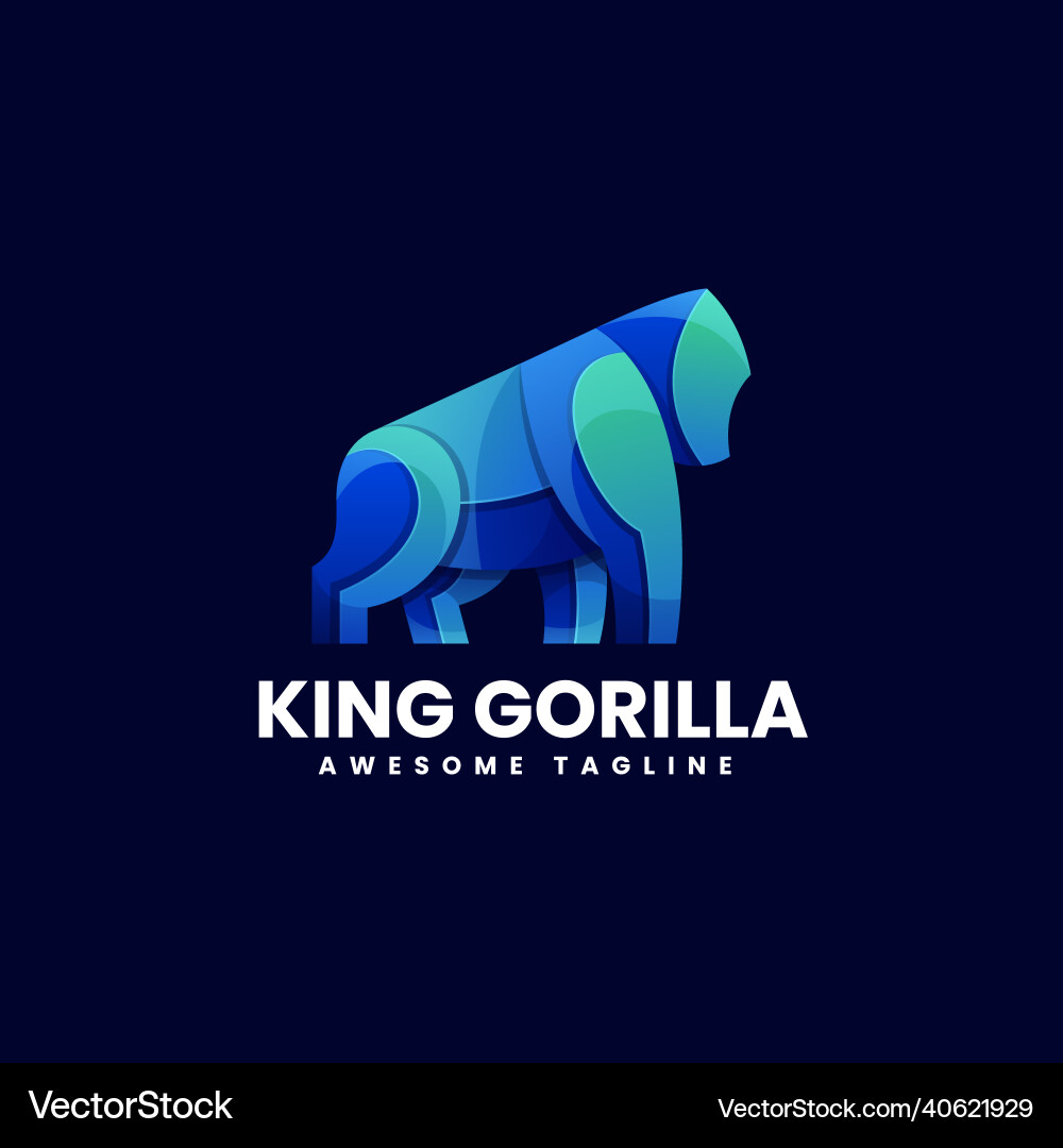 Logo King Gorilla Gradienten bunten Stil Logo King Gorilla Gradienten bunten Stil vektorbild