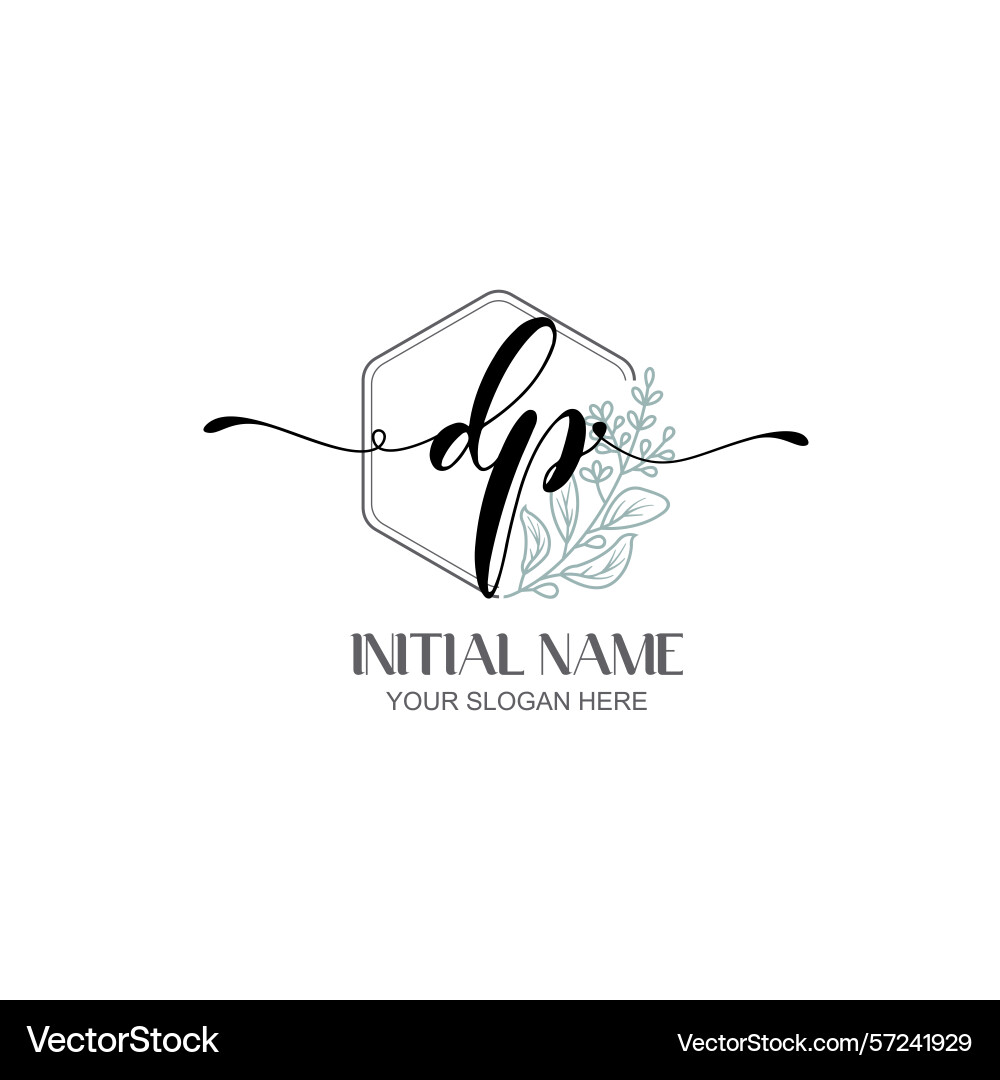 Modern botanical dp initial logo collection Vector Image