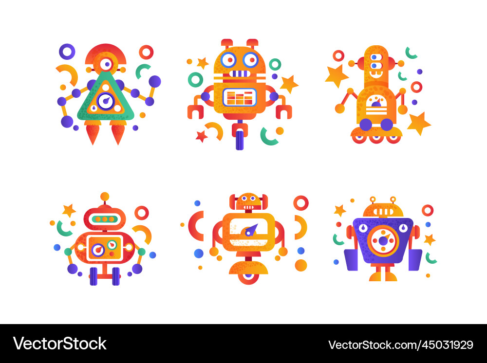 Modern robot and humanoid bot with face Modern robot and humanoid bot with face vector image