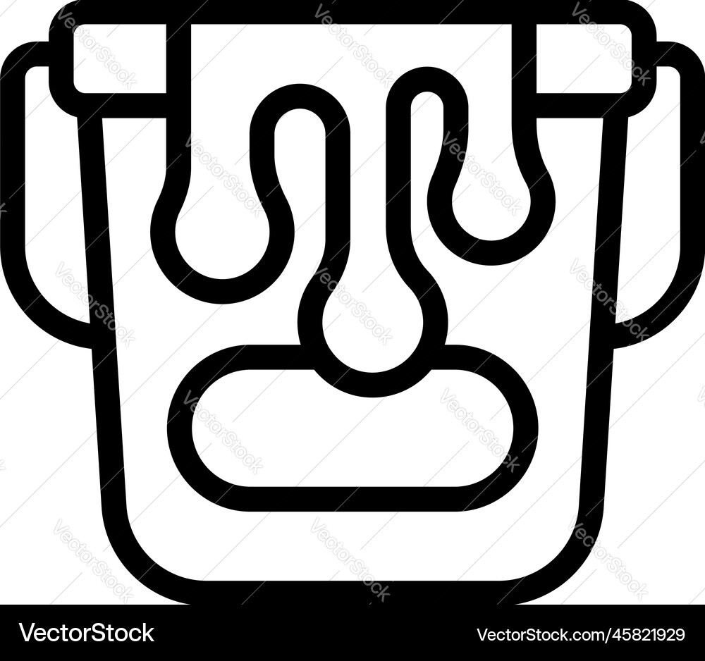 Paint bucket icon outline plotter machine Paint bucket icon outline plotter machine vector image