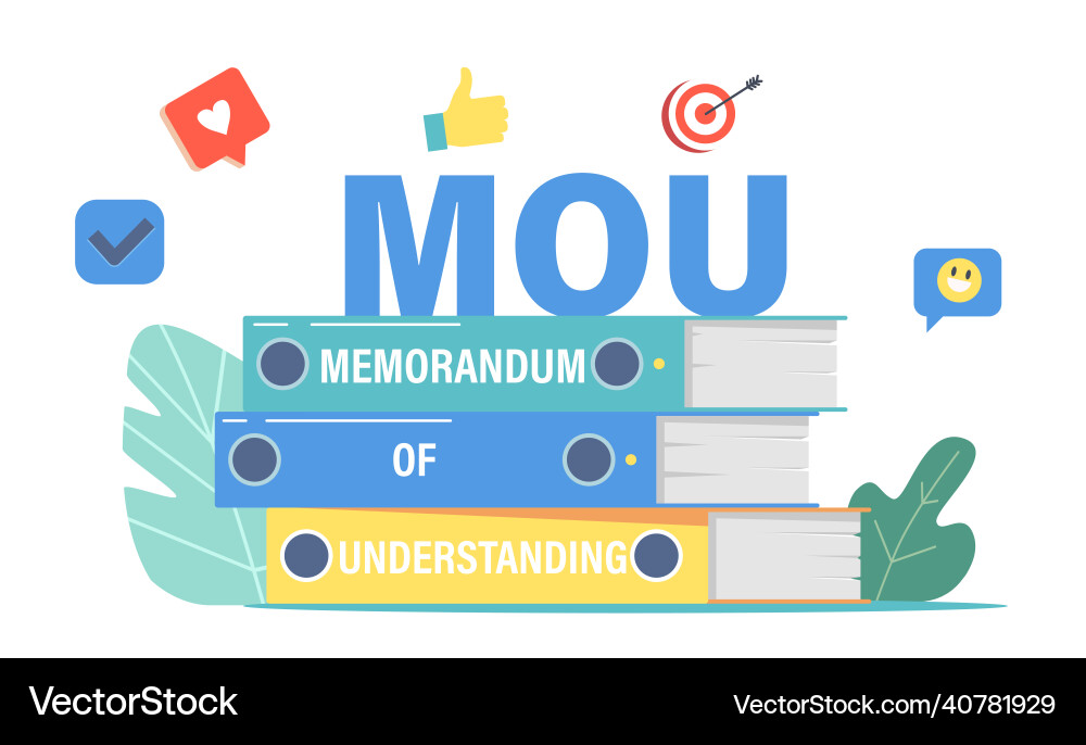 Pile of memorandum understanding documents Pile of memorandum understanding documents vector image