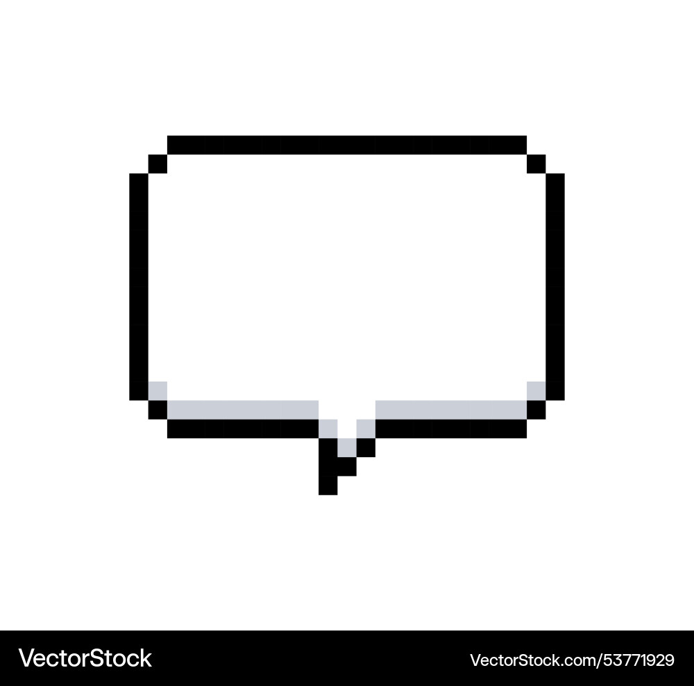Pixel speech bubble text box retro game Vector Image