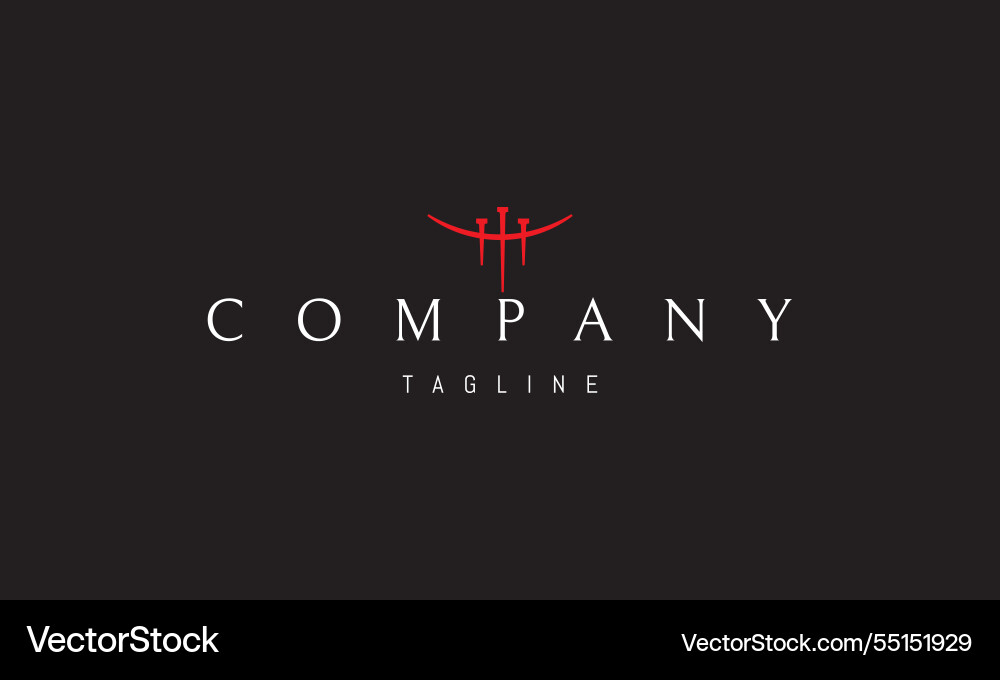Red logo with an abstract image Vector Image